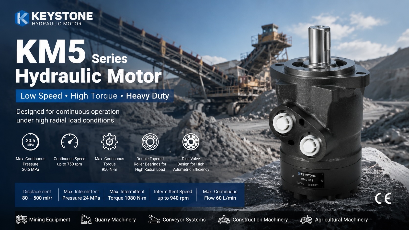 Últimos blogs de la empresa sobre KM5 Motor hidráulico en equipos de minería: gestión de altas cargas radiales y garantía de sistemas de accionamiento industriales estables en Italia